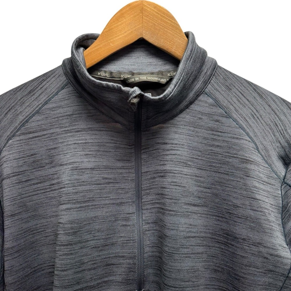Kuhl Mens Sz Medium Blue Alloy 1/4 Zip Outdoor Performance Pullover Hiking Shirt